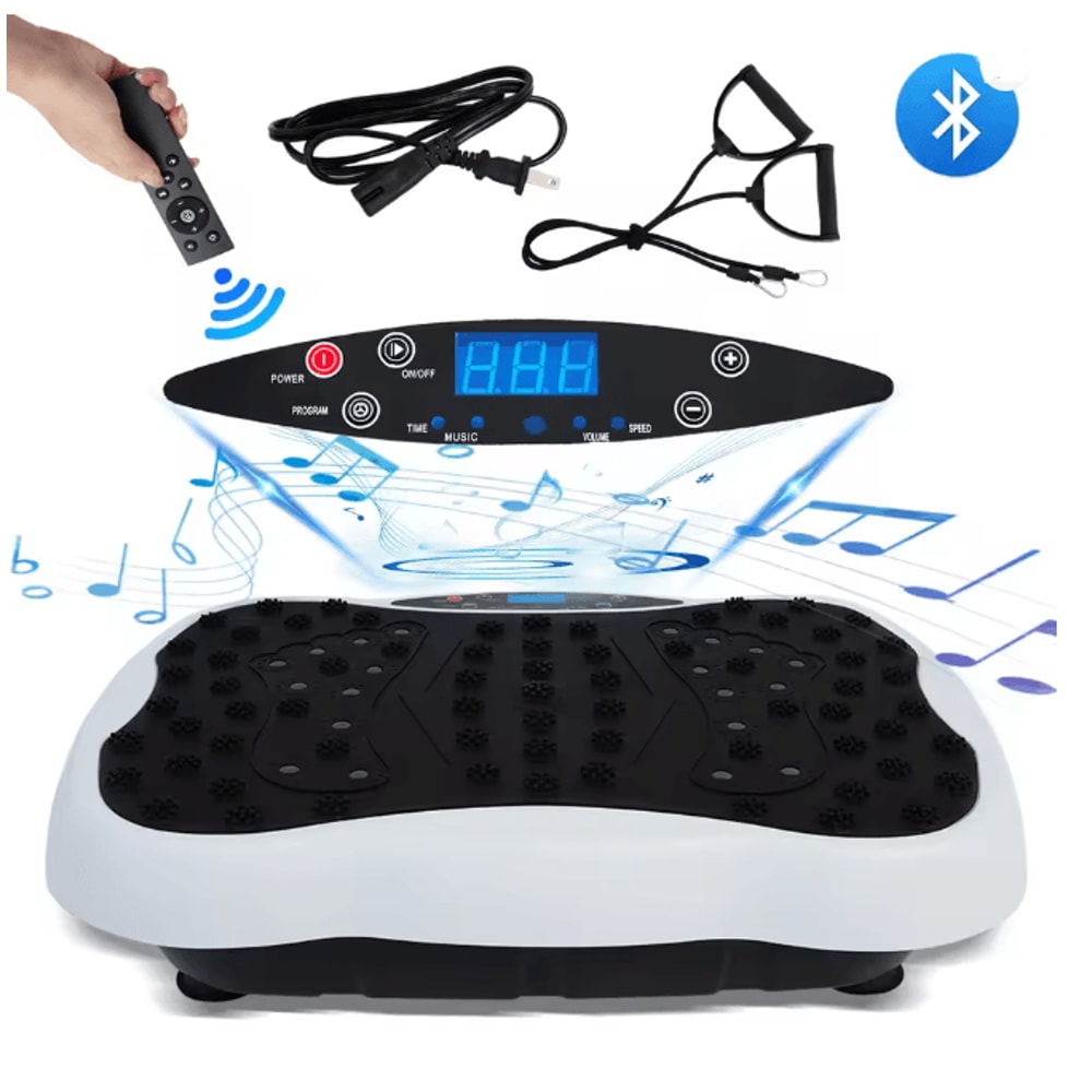 Full Body Vibration Plate Exercise Machine With Resistance Bands And Remote 0