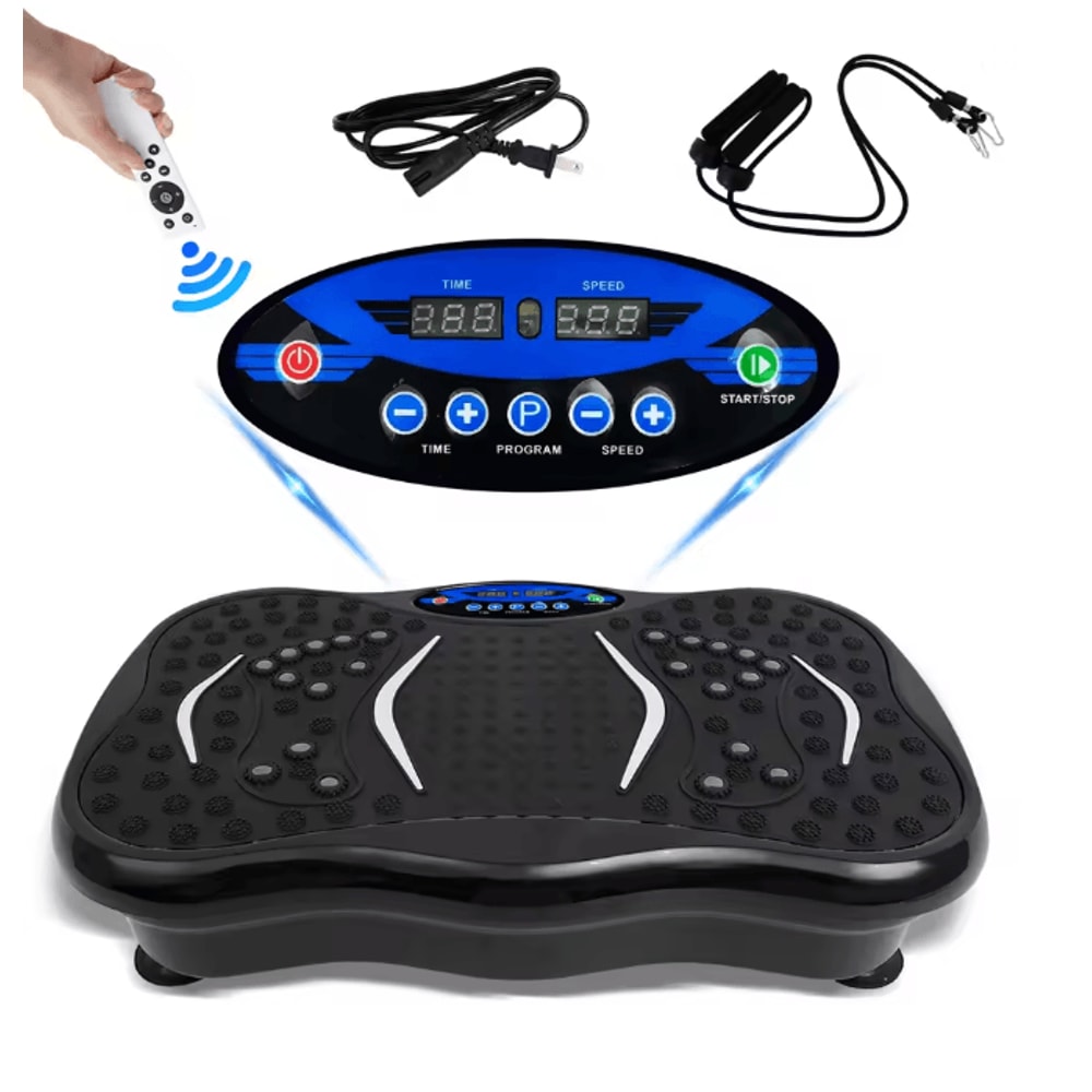 Vibration Plate Exercise Machine Full Body Workout Trainer With Resistance Bands 4