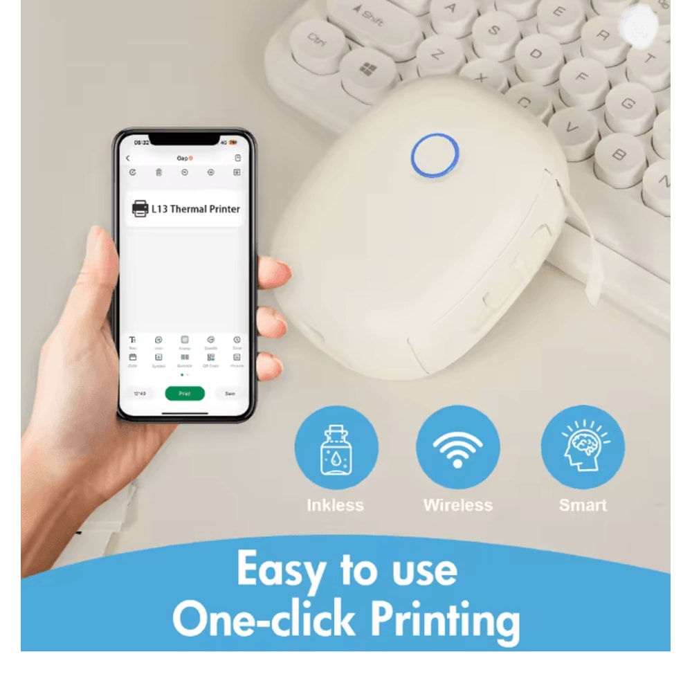 Mini Portable Wireless Label Maker Inkless Thermal Pocket Printer 1