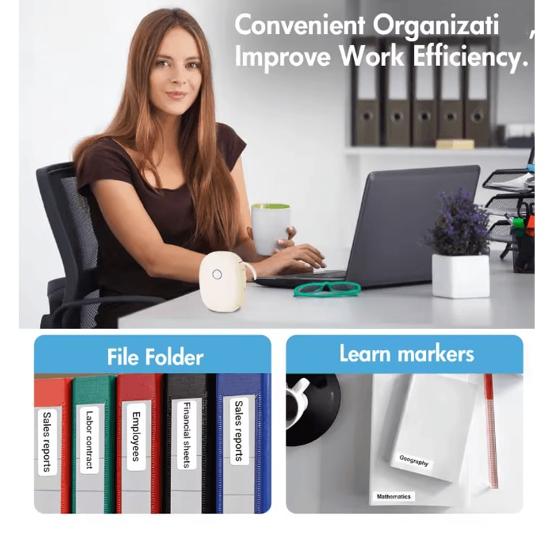 Mini Portable Wireless Label Maker Inkless Thermal Pocket Printer 2