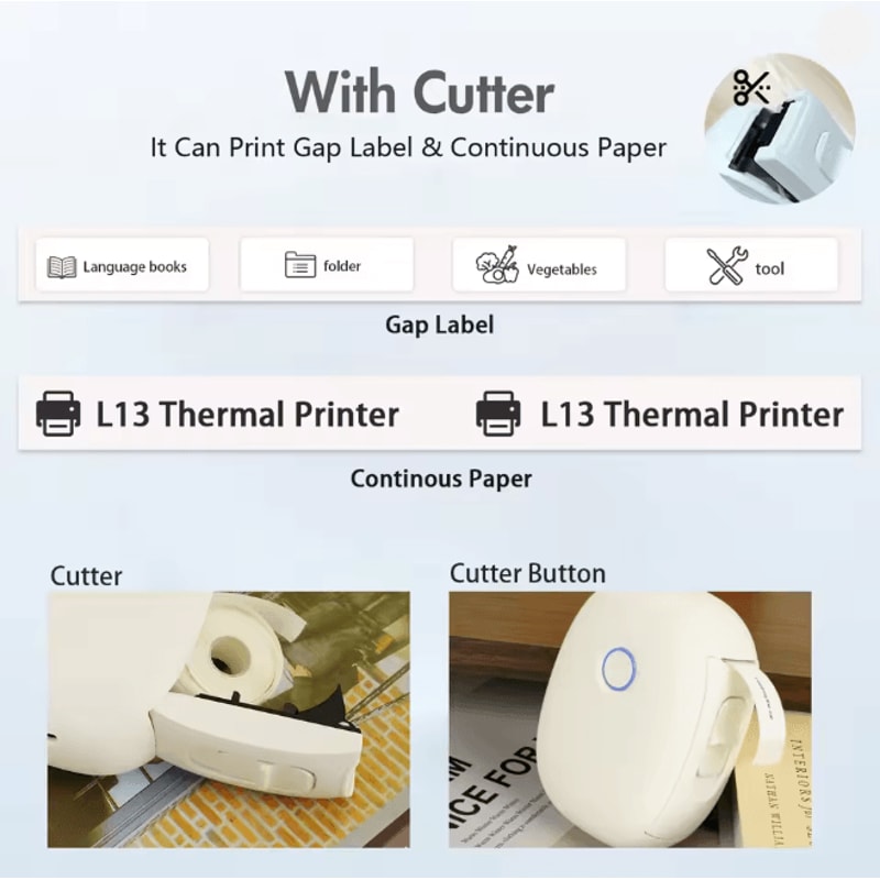 Mini Portable Wireless Label Maker Inkless Thermal Pocket Printer 4