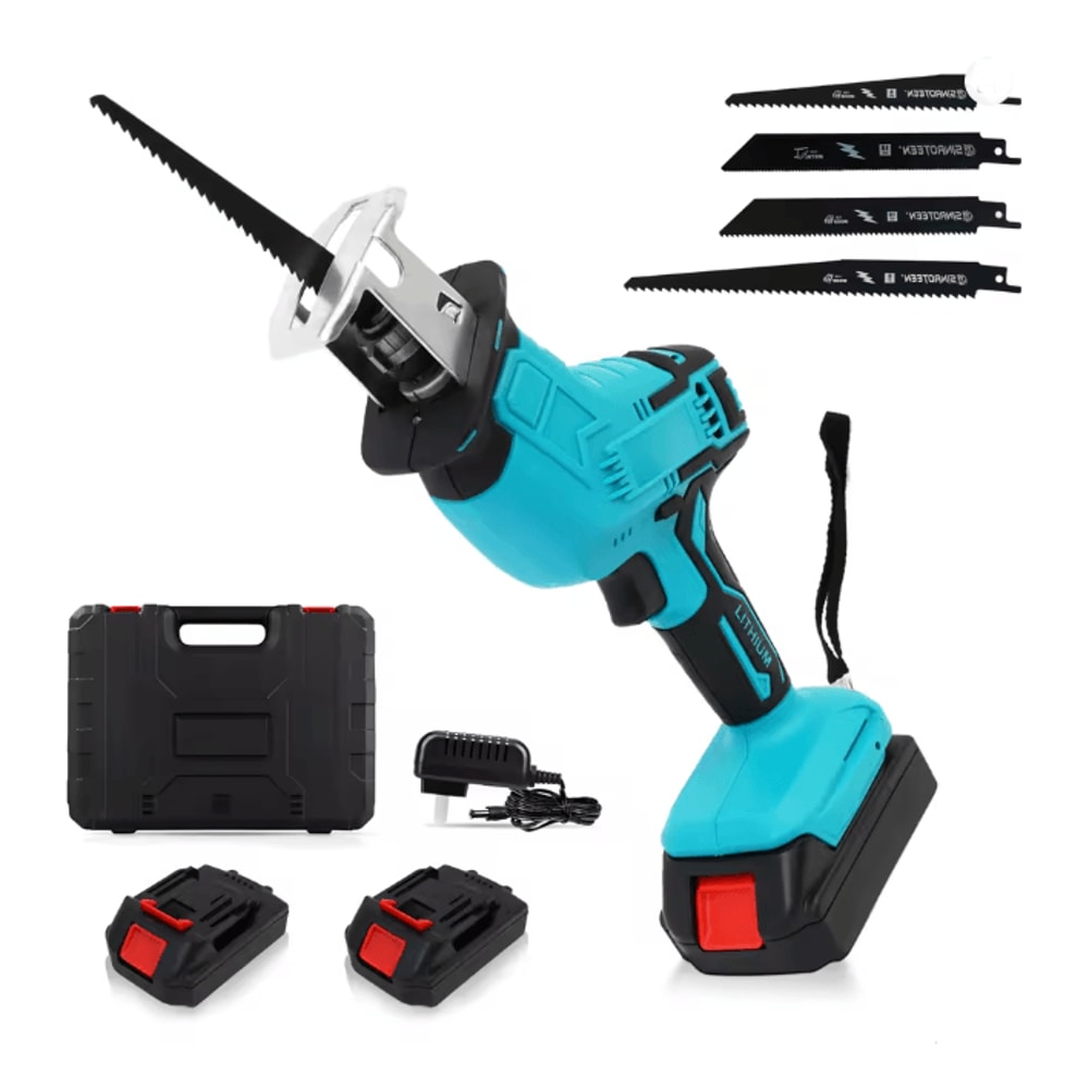 Cordless Reciprocating Saw 21V High Speed Power Cutter With Dual Batteries 0