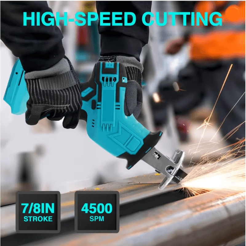 Cordless Reciprocating Saw 21V High Speed Power Cutter With Dual Batteries 2