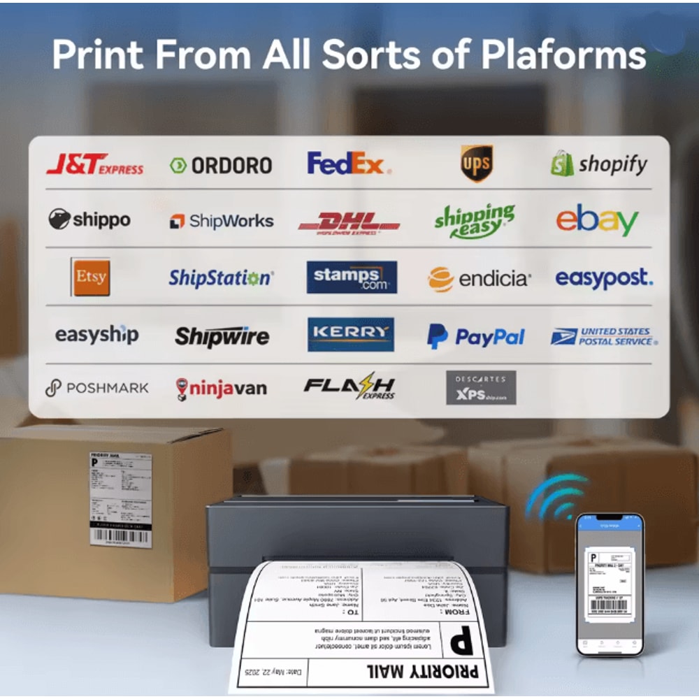 Portable Thermal Label Printer 4x6 Inkless Shipping Label Printer For Small Business 3