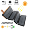 20000mAh Solar Power Bank High Capacity Portable Charger With Dual USB And LED Light 0