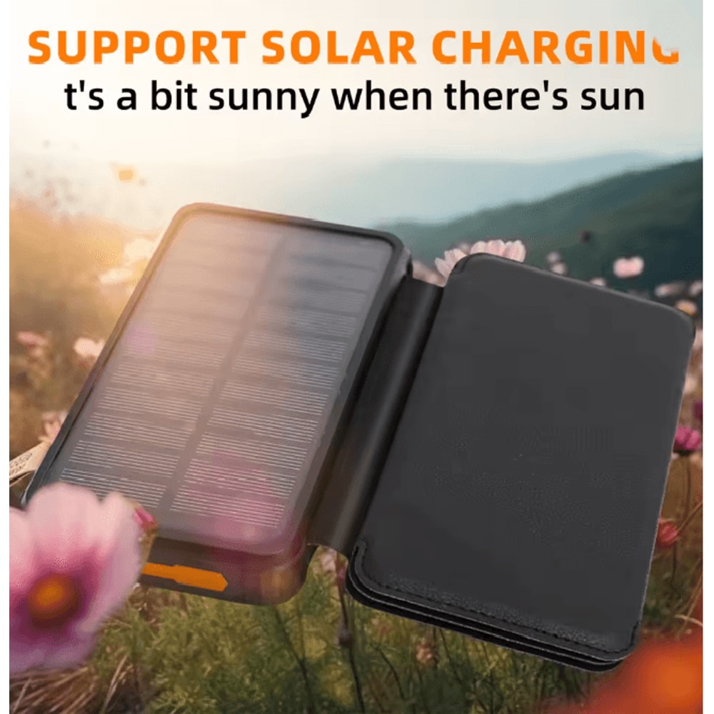 20000mAh Solar Power Bank High Capacity Portable Charger With Dual USB And LED Light 3