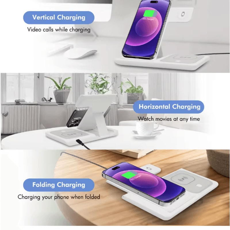 3 In 1 Magnetic Wireless Charging Station Fast Charger For IPhone Watch And AirPods 2