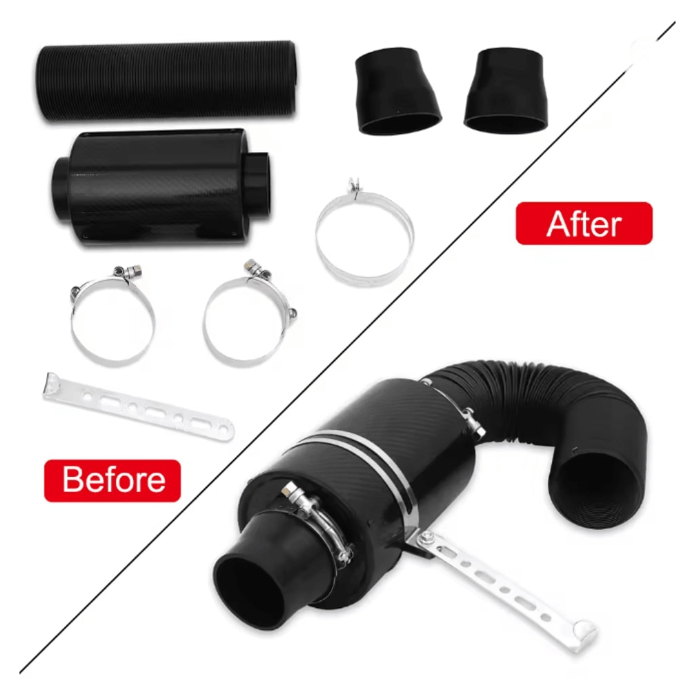 Carbon Fiber Cold Air Intake Box Universal Racing Air Intake Kit 0