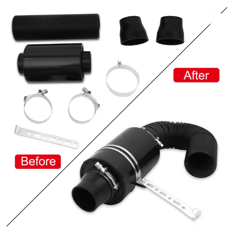 Carbon Fiber Cold Air Intake Box Universal Racing Air Intake Kit 0