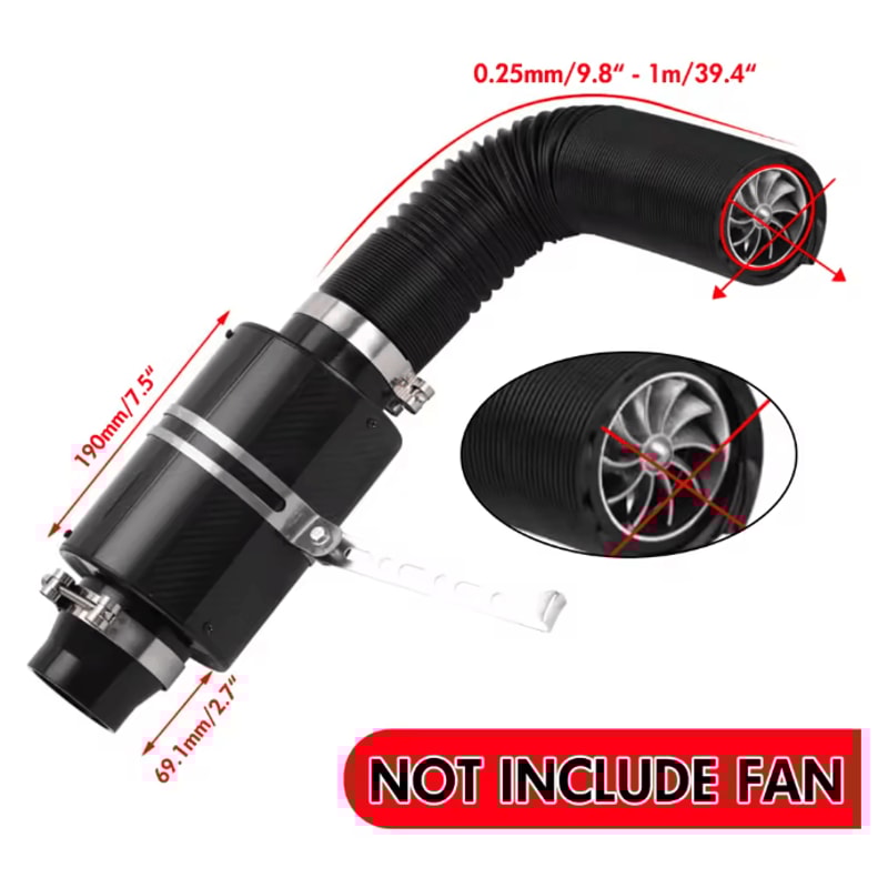 Carbon Fiber Cold Air Intake Box Universal Racing Air Intake Kit 1