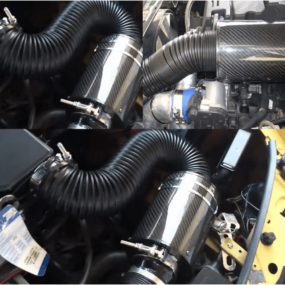 Carbon Fiber Cold Air Intake Box Universal Racing Air Intake Kit 4