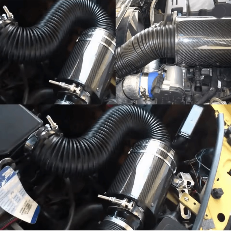 Carbon Fiber Cold Air Intake Box Universal Racing Air Intake Kit 4