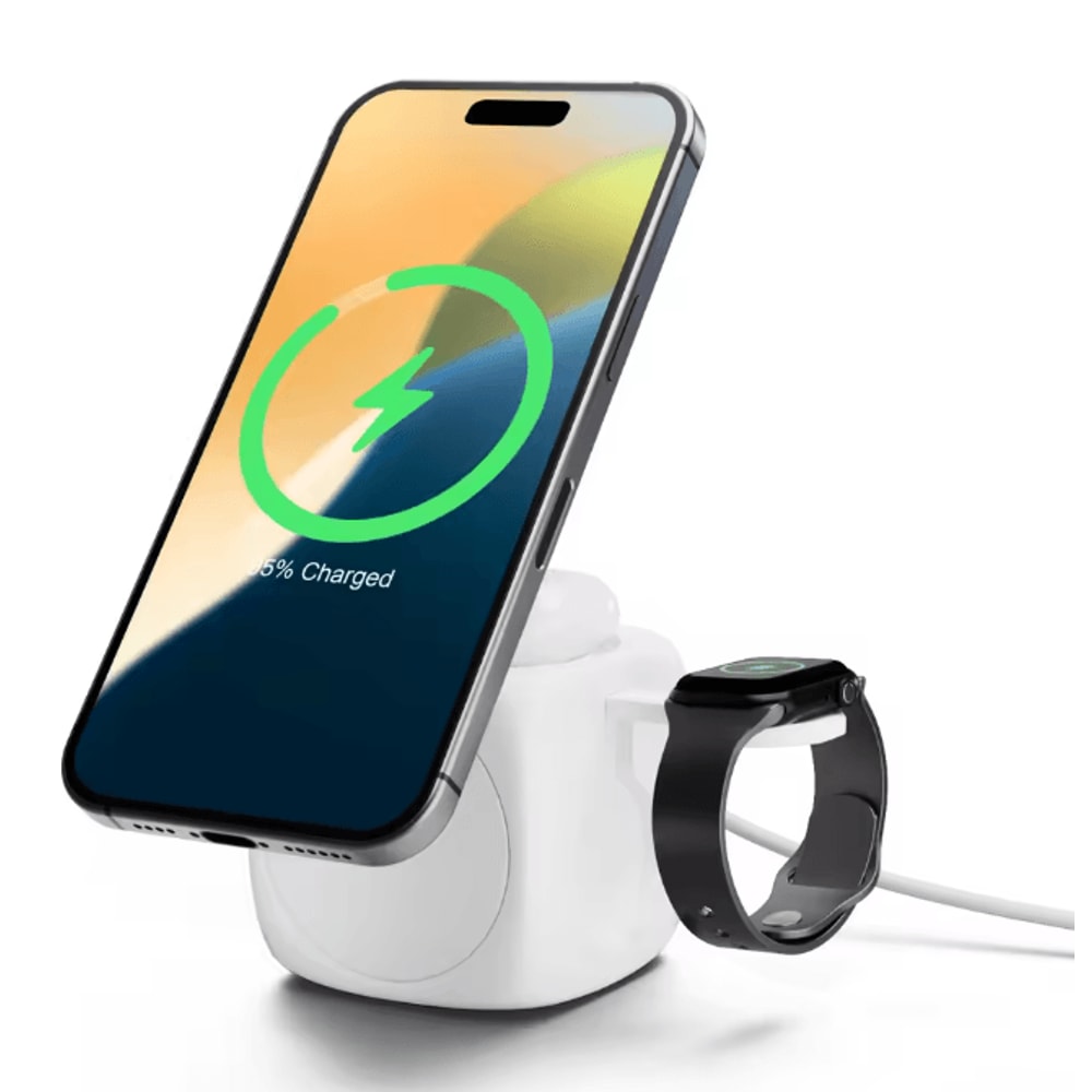 3 In 1 Magnetic Wireless Charging Station Foldable Fast Charger For IPhone 0