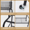 Rolling Metal Garment Rack With Basket Shelf Foldable Clothes And Shoe Organizer 1
