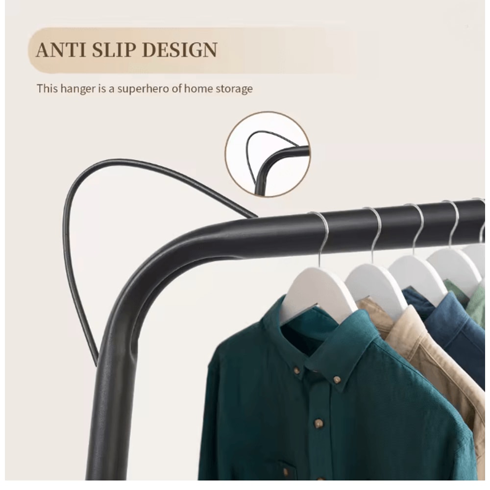 Rolling Metal Garment Rack With Basket Shelf Foldable Clothes And Shoe Organizer 3