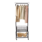 Rolling Metal Garment Rack With Basket Shelf Foldable Clothes And Shoe Organizer 4