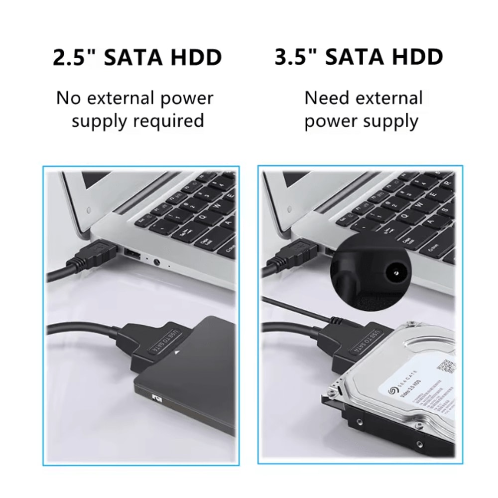 SATA To USB 30 Adapter Cable For SSD And HDD With Power Supply 2