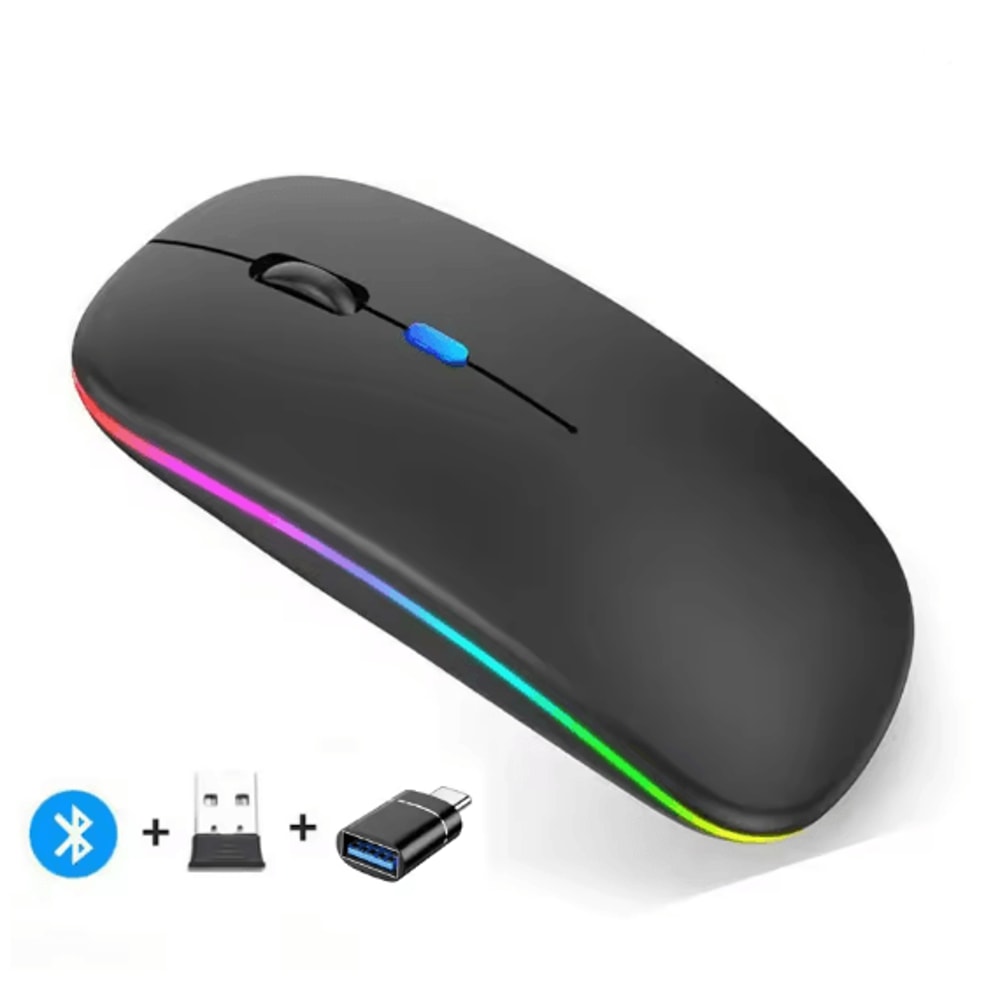 Silent Dual Mode Rechargeable Wireless Mouse For Laptop And PC 9