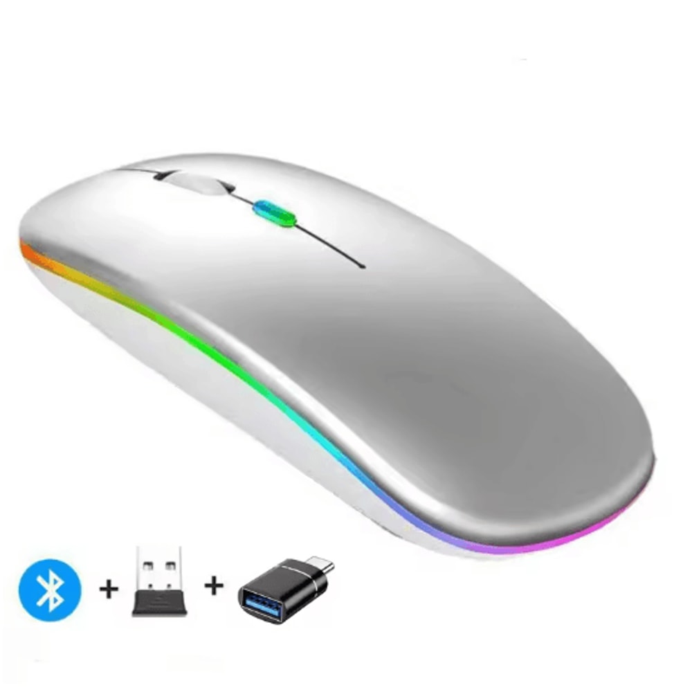 Silent Dual Mode Rechargeable Wireless Mouse For Laptop And PC 11
