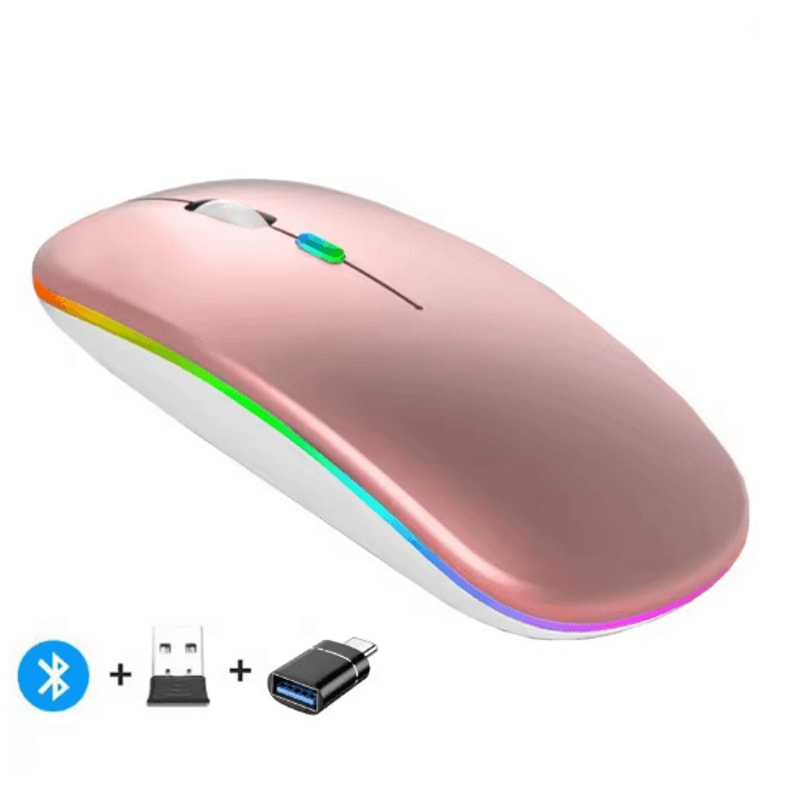 Silent Dual Mode Rechargeable Wireless Mouse For Laptop And PC 13