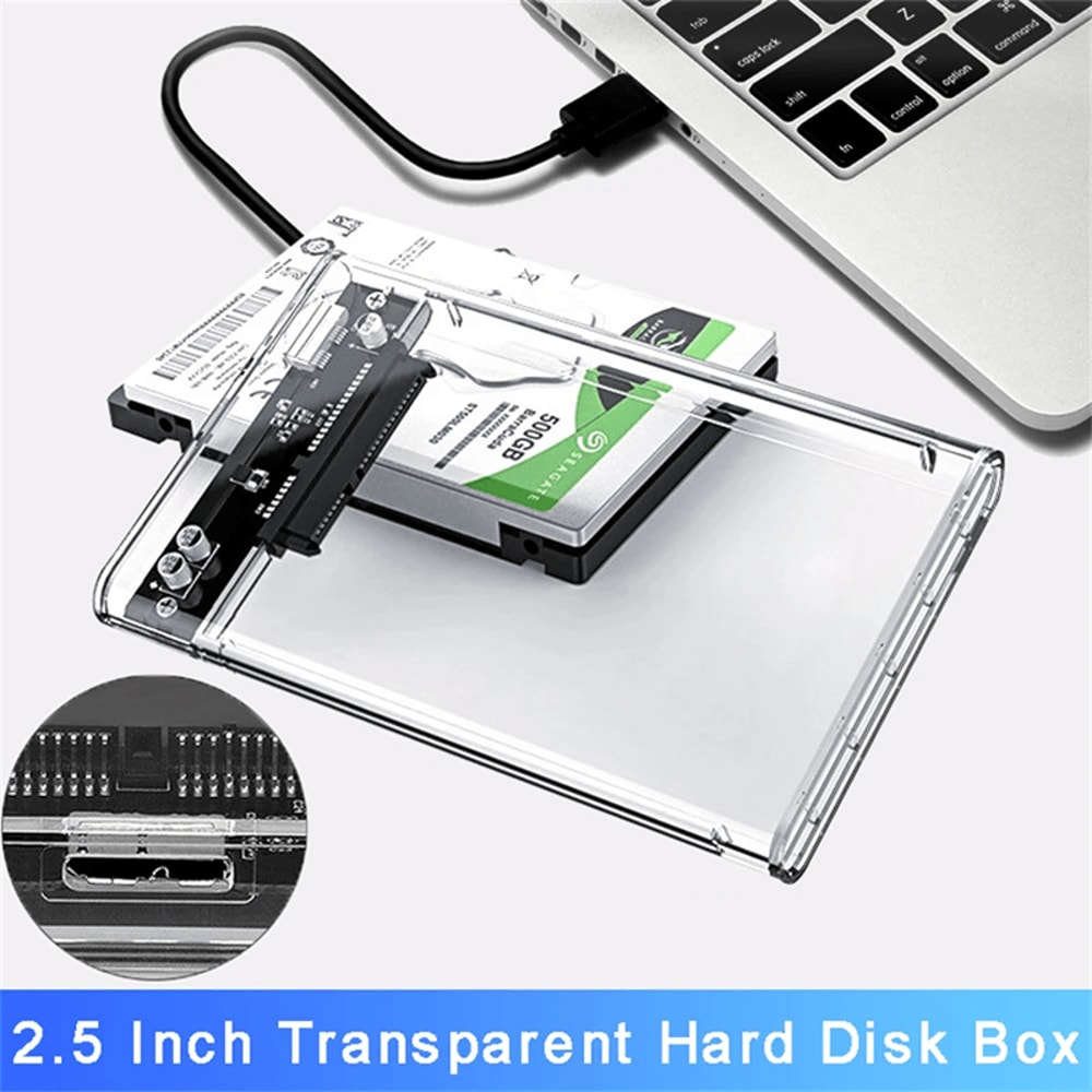 Transparent External Hard Drive Enclosure For 25 Inch SSD And HDD 0