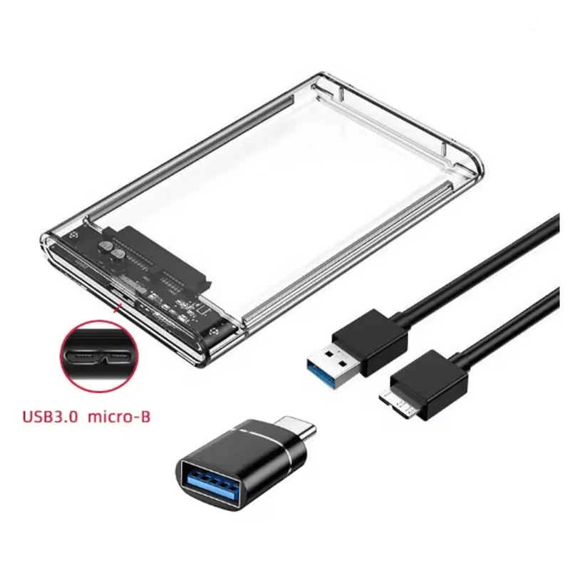 Transparent External Hard Drive Enclosure For 25 Inch SSD And HDD 3