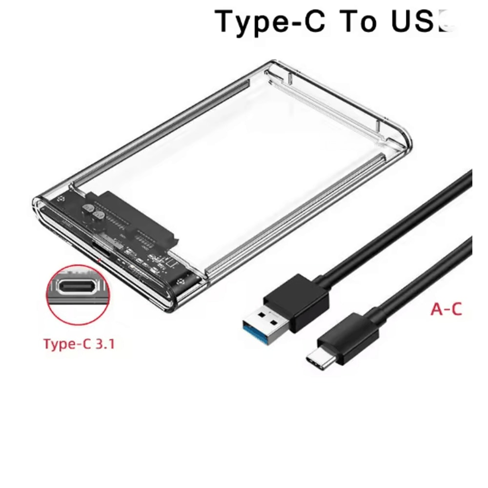 Transparent External Hard Drive Enclosure For 25 Inch SSD And HDD 5