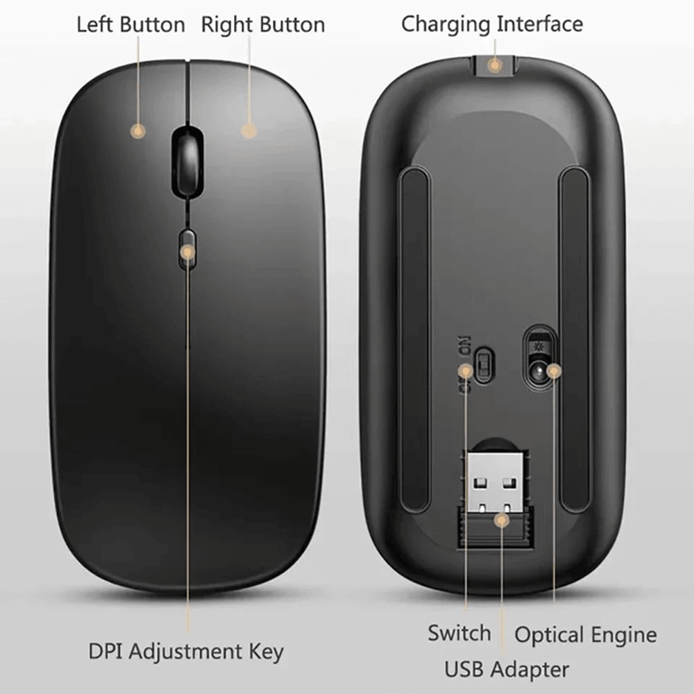 Slim Wireless Bluetooth Mouse For Laptop Desktop And IPad 1