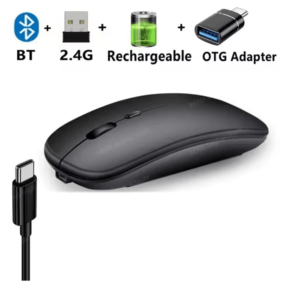 Slim Wireless Bluetooth Mouse For Laptop Desktop And IPad 4