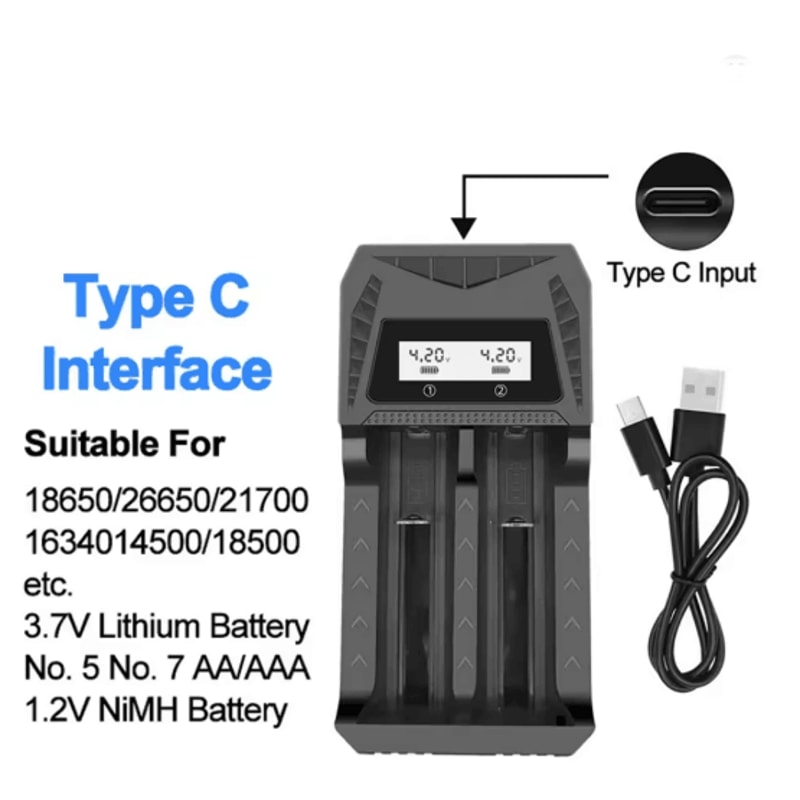 Intelligent LCD Battery Charger For 18650 AA And AAA Batteries 4