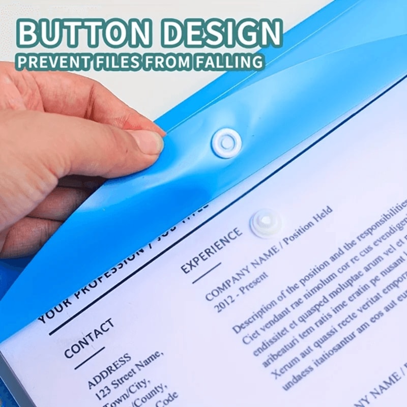 Large Capacity A4 Loose Leaf Folder Set With Button Closure 2