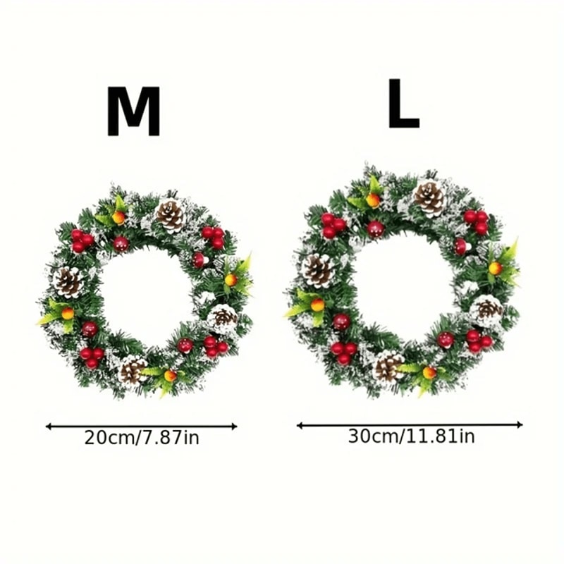 Classic Christmas Wreath With Red Berries And Mushrooms 2