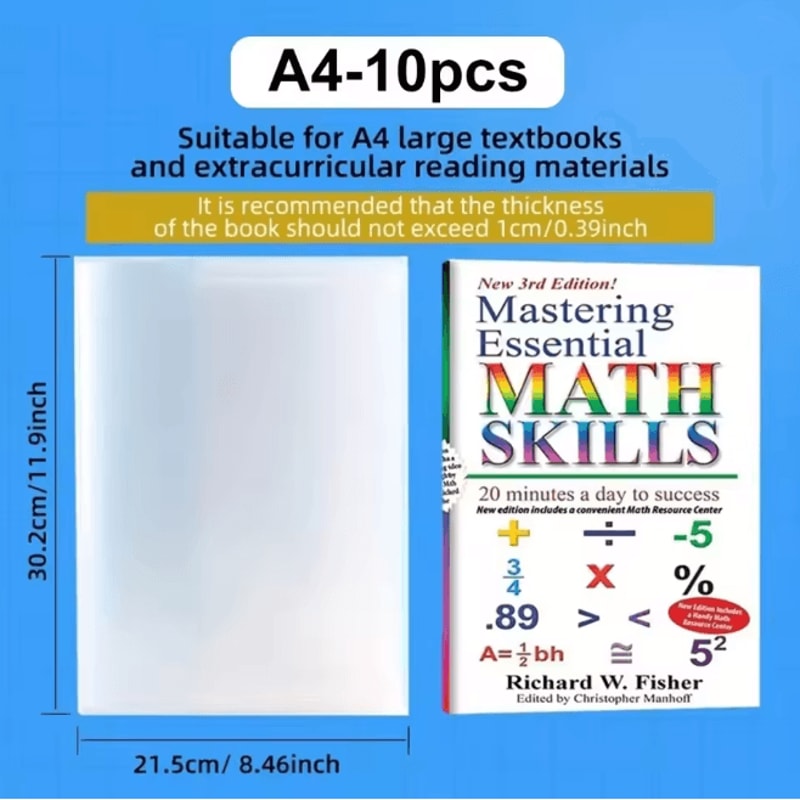ClearGuard Waterproof Book Covers Transparent Self Adhesive Protective Sleeves 10 Pack 4