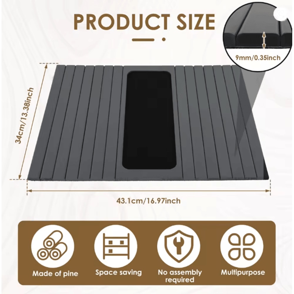 BambooGrip Couch Cup Holder Sofa Armrest Tray Anti Slip Foldable Organizer 10