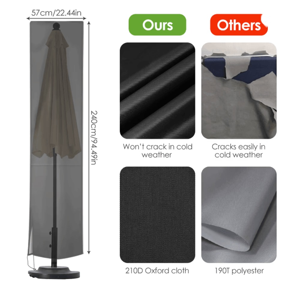 WeatherGuard Waterproof Parasol Cover Outdoor Patio Umbrella Protector 4
