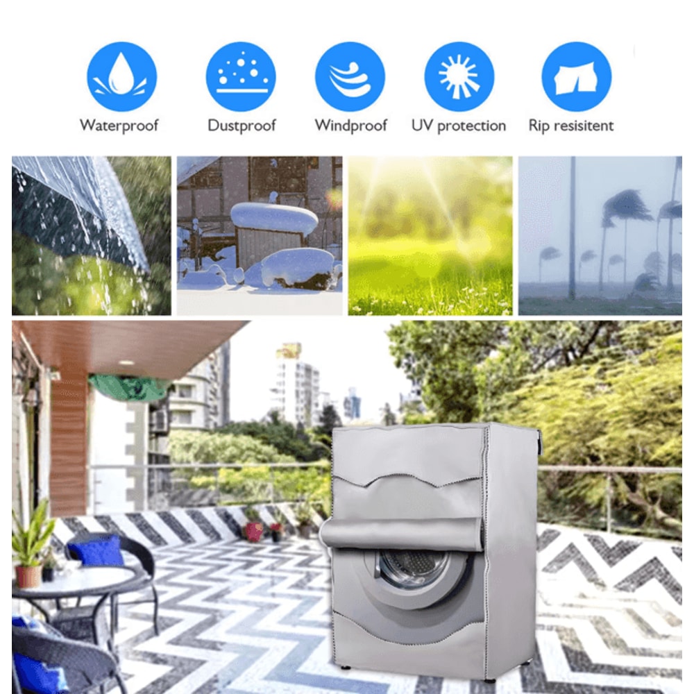 ShieldPro Waterproof Washing Machine Cover Dustproof Sun Protection Laundry Protector 2