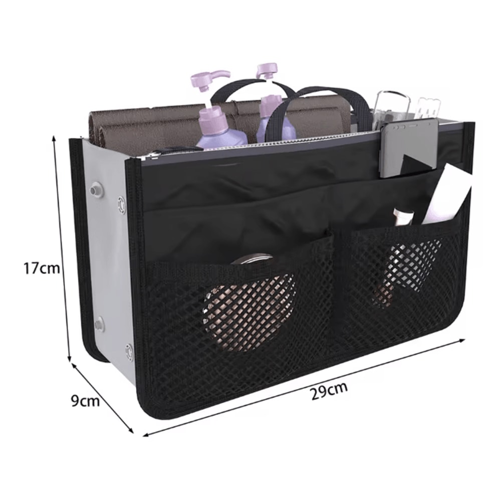 OrganizeEase Handbag Insert Organizer Nylon Purse Liner Travel Tote 2