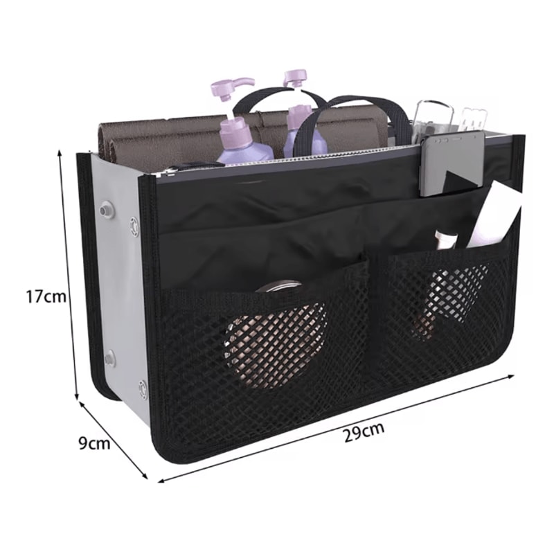 OrganizeEase Handbag Insert Organizer Nylon Purse Liner Travel Tote 2