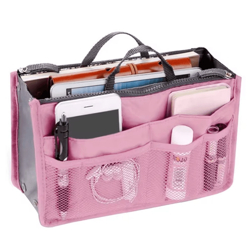 OrganizeEase Handbag Insert Organizer Nylon Purse Liner Travel Tote 4
