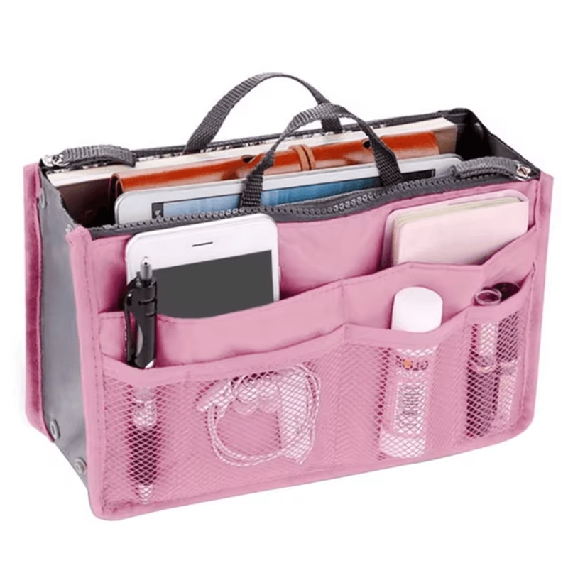 OrganizeEase Handbag Insert Organizer Nylon Purse Liner Travel Tote 4