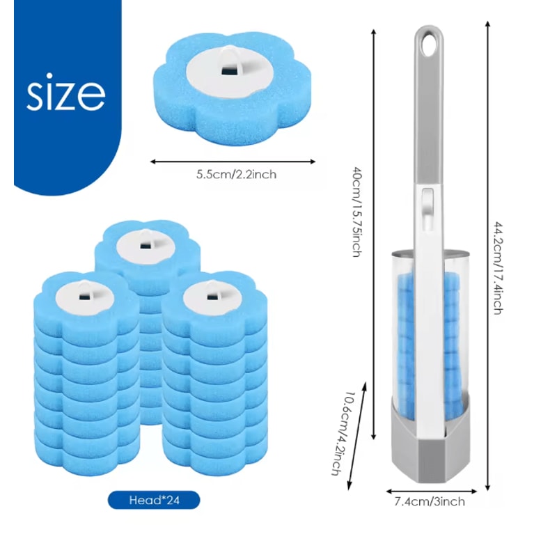 CleanSnap Disposable Toilet Brush Kit Long Handle Wall Mounted Cleaning Set 9