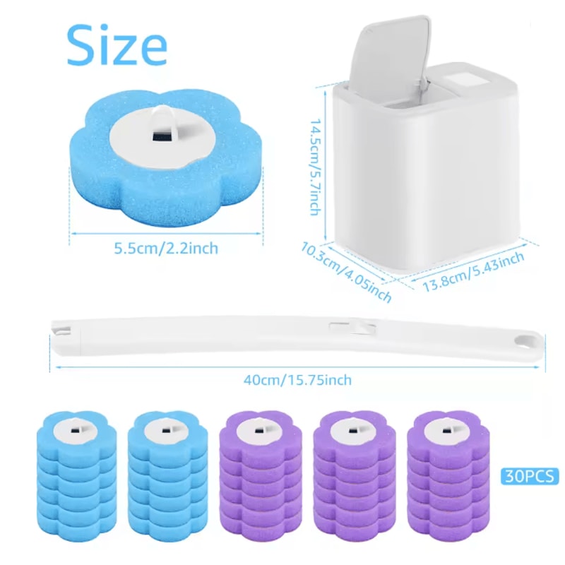 CleanSnap Disposable Toilet Brush Kit Long Handle Wall Mounted Cleaning Set 5