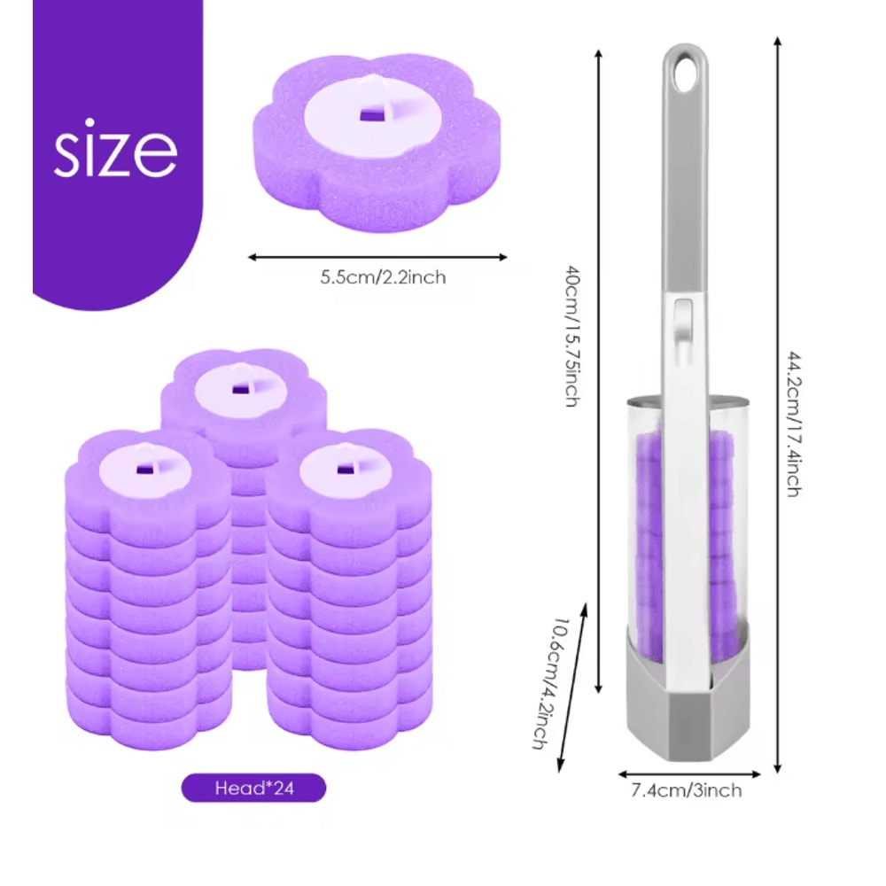 CleanSnap Disposable Toilet Brush Kit Long Handle Wall Mounted Cleaning Set 8