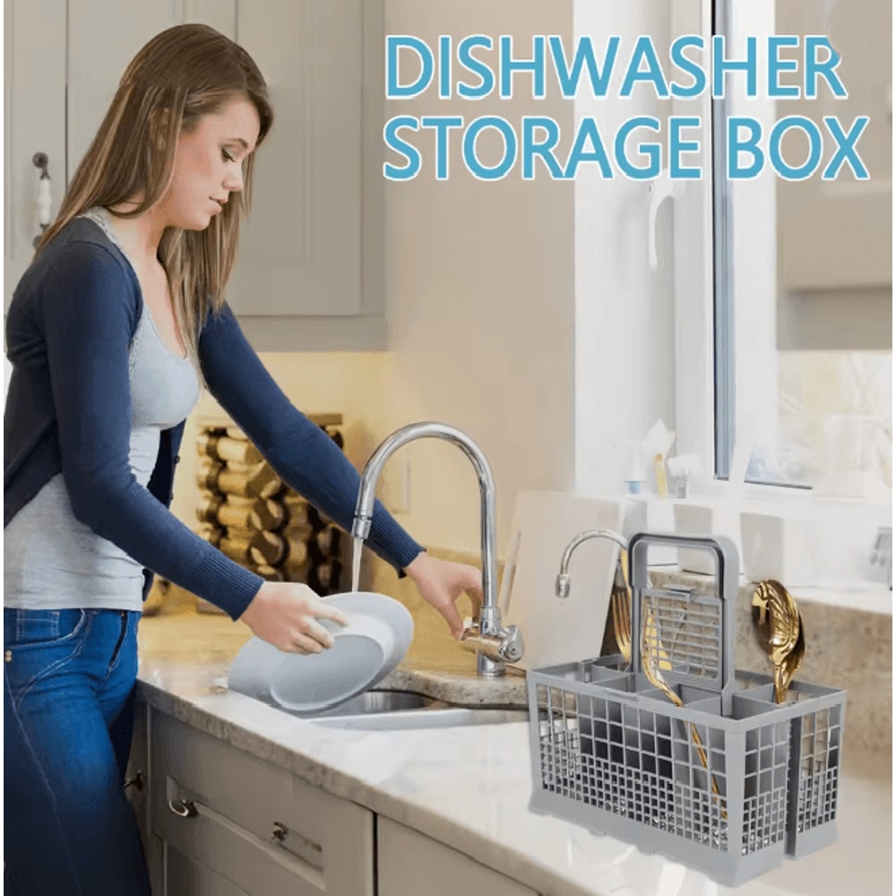 FlexiWash Universal Dishwasher Cutlery Basket Foldable Utensil Holder 3