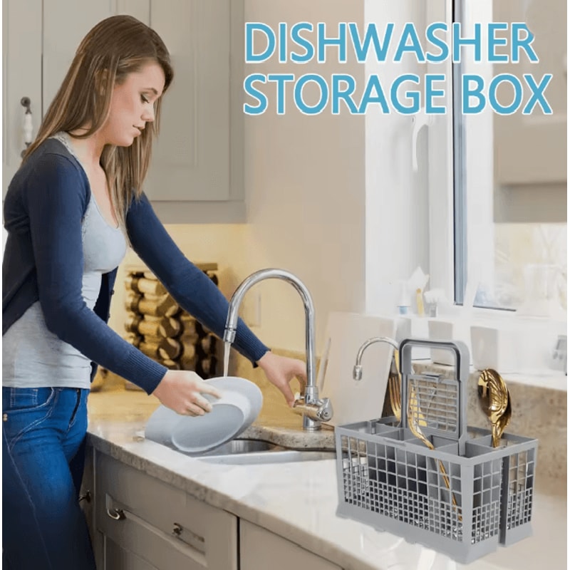 FlexiWash Universal Dishwasher Cutlery Basket Foldable Utensil Holder 3
