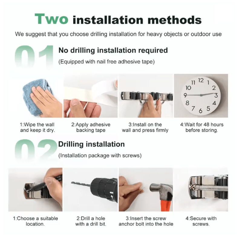 SteelHold Wall Mounted Mop And Broom Organizer Stainless Steel Holder 2