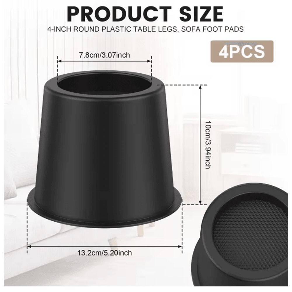 LiftPro Heavy Duty Furniture Risers Rubber Sofa Bed Cabinet Feet Set 7