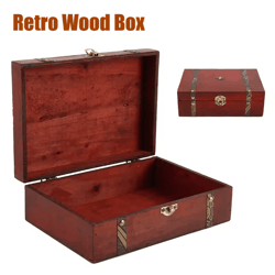 heritagewood vintage treasure chest wooden keepsake storage box