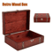 HeritageWood Vintage Treasure Chest Wooden Keepsake Storage Box 0