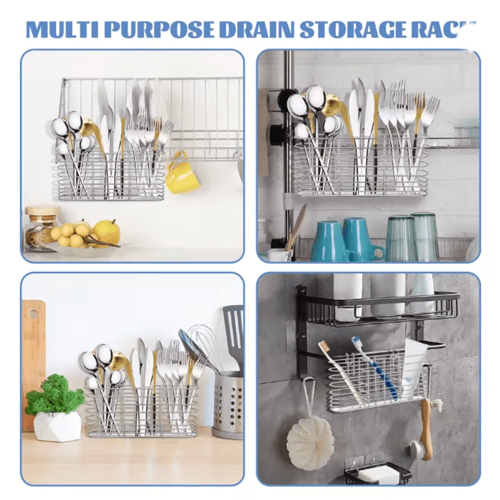 SteelDry Stainless Steel Chopsticks Holder Cutlery Storage Draining Rack 3